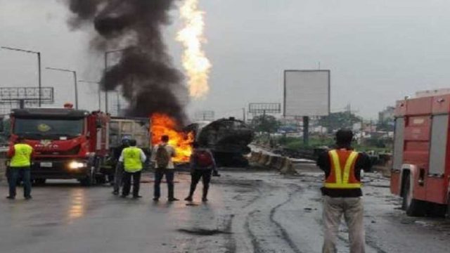fuel tanker explosion on Kara bridge, Lagos-Ibadan Expressway