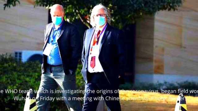 The WHO team, which is investigating the origins of the coronavirus, began field work in Wuhan on Friday with a meeting with Chinese scientists. Photo Reuters.
