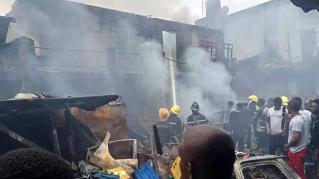 Part of Ladipo Spareparts Market Gutted by Fire