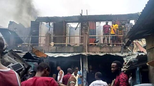 Part of Ladipo Spareparts Market Gutted by Fire