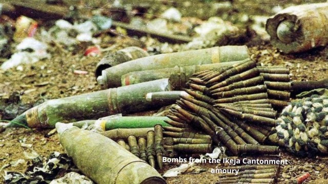 Unexploded Bombs from Ikeja Cantonment Amoury