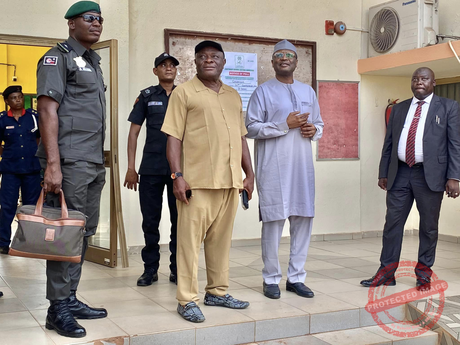 Mahmood Yakubu INEC Chairman Arrived in Benin