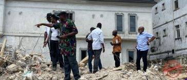 Pictures of building collapse in Port Harcourt
