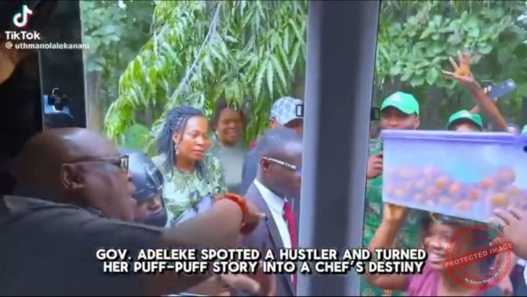Governor Adeleke Buys Out Puff-Puff Seller, Gifts ₦50,000 in Viral Act of Kindness