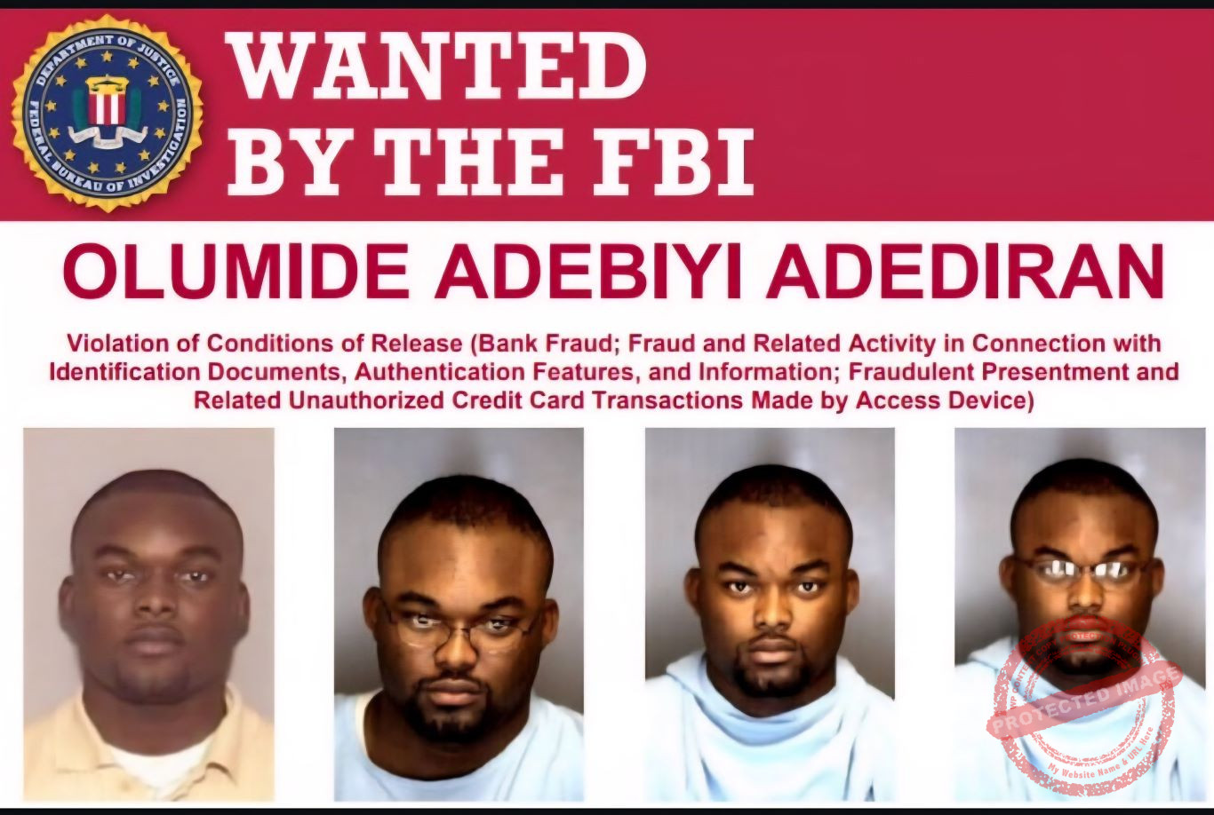 FBI Offers $10,000 Reward in 24-Year Manhunt for Nigerian Fraud Fugitive Olumide Adebiyi Adediran