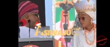 Tinubu Scolds Adeleke on Stage: ‘Finish Your Speech, not a Concert’ — Drama at Ooni’s Ceremony Goes Viral