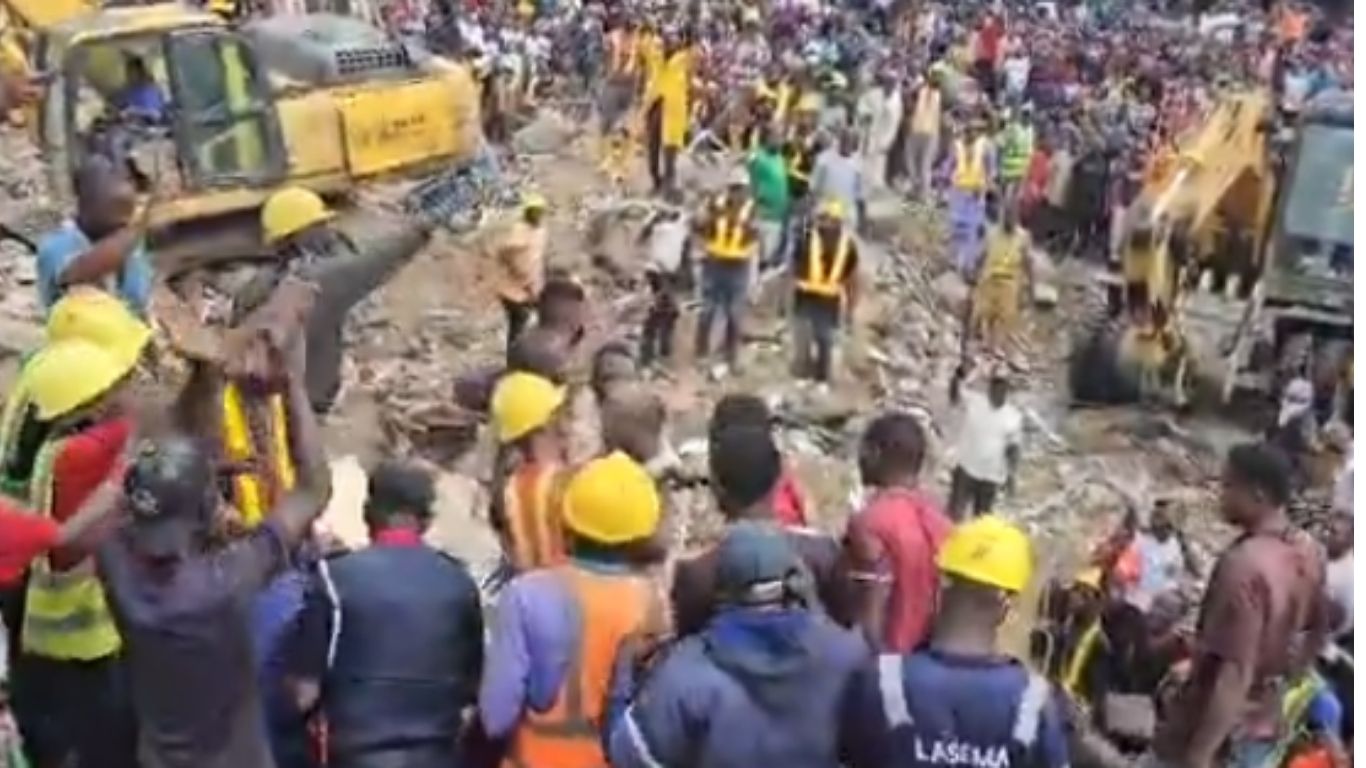 Tragedy in Lagos: One Confirmed Dead, 10 Rescued as Three-Storey Building Collapses in Alakija